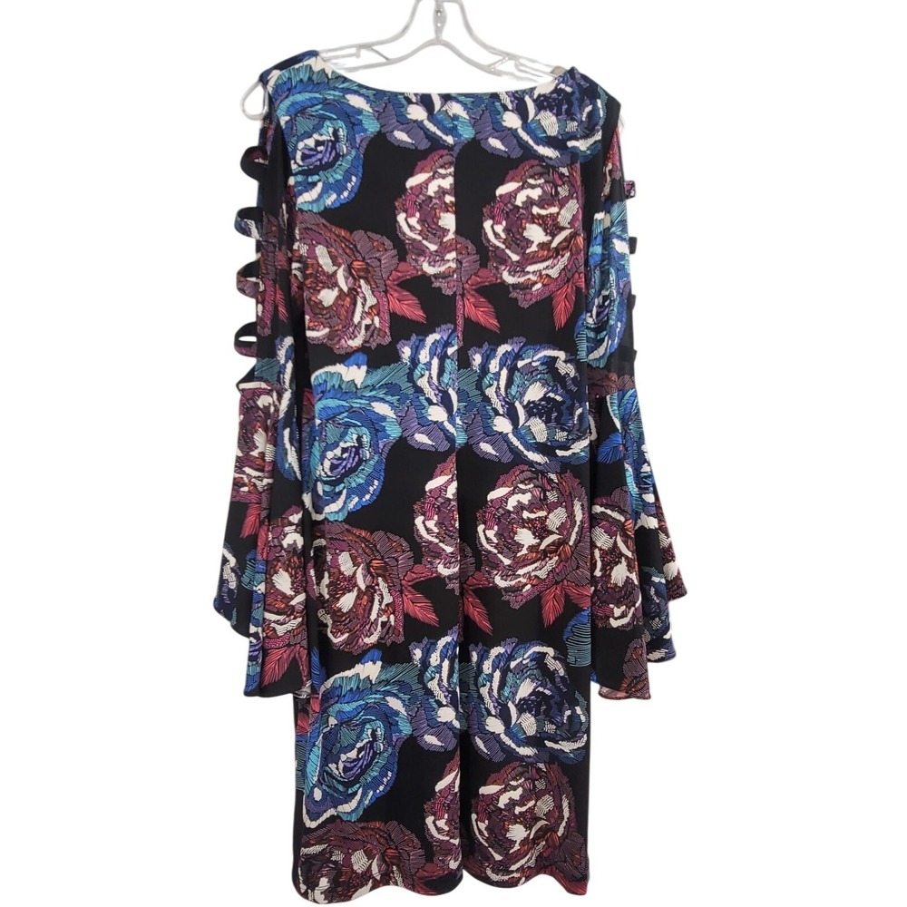 MSK‎ Women's M Retro Vintage 70s Disco Dress Flare Cuff Sleeve Hippie Boho Y2K - Picture 5 of 11